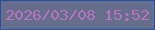 文字の大きさ：4、枠の色：294fa5、背景の色：656e8d、文字の色：b871bf 無料ブログパーツのブログ時計