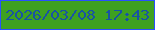 文字の大きさ：5、枠の色：2950ff、背景の色：3ea121、文字の色：1853a4 無料ブログパーツのブログ時計