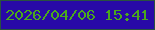 文字の大きさ：2、枠の色：295140、背景の色：2809a7、文字の色：4aa81c 無料ブログパーツのブログ時計