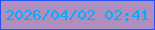 文字の大きさ：5、枠の色：2951f7、背景の色：af8fbe、文字の色：06aafe 無料ブログパーツのブログ時計