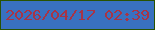 文字の大きさ：4、枠の色：295301、背景の色：3971c0、文字の色：a83446 無料ブログパーツのブログ時計