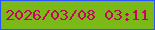 文字の大きさ：2、枠の色：2956fc、背景の色：7ab918、文字の色：c3065e 無料ブログパーツのブログ時計