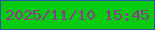 文字の大きさ：2、枠の色：2957a8、背景の色：07cc12、文字の色：8e388e 無料ブログパーツのブログ時計