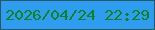 文字の大きさ：3、枠の色：29585d、背景の色：2e9cf0、文字の色：0f841d 無料ブログパーツのブログ時計