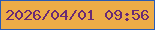 文字の大きさ：4、枠の色：295bb5、背景の色：edac47、文字の色：6a2a74 無料ブログパーツのブログ時計