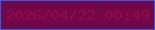 文字の大きさ：5、枠の色：295df7、背景の色：720747、文字の色：970848 無料ブログパーツのブログ時計