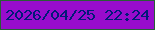 文字の大きさ：3、枠の色：295e36、背景の色：980ccc、文字の色：011a78 無料ブログパーツのブログ時計