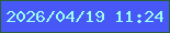 文字の大きさ：4、枠の色：295e38、背景の色：4758f7、文字の色：9bfeed 無料ブログパーツのブログ時計