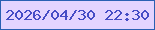 文字の大きさ：1、枠の色：2960b3、背景の色：e3d4ff、文字の色：454cc5 無料ブログパーツのブログ時計