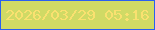 文字の大きさ：4、枠の色：2960f0、背景の色：d0da65、文字の色：fae170 無料ブログパーツのブログ時計