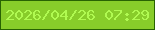 文字の大きさ：4、枠の色：296302、背景の色：88cd2a、文字の色：b0fa51 無料ブログパーツのブログ時計