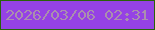 文字の大きさ：1、枠の色：296308、背景の色：9542e5、文字の色：aa8fae 無料ブログパーツのブログ時計