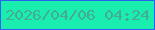 文字の大きさ：3、枠の色：2963f0、背景の色：1aeeae、文字の色：44ac92 無料ブログパーツのブログ時計