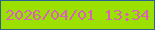 文字の大きさ：4、枠の色：296491、背景の色：9ce000、文字の色：d861bc 無料ブログパーツのブログ時計