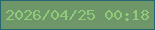 文字の大きさ：5、枠の色：296674、背景の色：6f9669、文字の色：8fcb79 無料ブログパーツのブログ時計