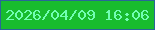 文字の大きさ：3、枠の色：296698、背景の色：18bc2e、文字の色：71feb3 無料ブログパーツのブログ時計