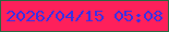 文字の大きさ：2、枠の色：296841、背景の色：fe205b、文字の色：3d2fe2 無料ブログパーツのブログ時計