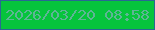 文字の大きさ：3、枠の色：296893、背景の色：06c43c、文字の色：5eb595 無料ブログパーツのブログ時計