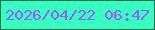 文字の大きさ：5、枠の色：296a54、背景の色：35ffbf、文字の色：a254ff 無料ブログパーツのブログ時計