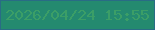 文字の大きさ：3、枠の色：296c85、背景の色：248a6f、文字の色：3b9e67 無料ブログパーツのブログ時計