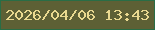 文字の大きさ：1、枠の色：296d46、背景の色：5d6035、文字の色：e9d990 無料ブログパーツのブログ時計