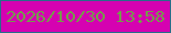 文字の大きさ：2、枠の色：296d8a、背景の色：d502b1、文字の色：759b4b 無料ブログパーツのブログ時計