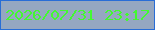 文字の大きさ：5、枠の色：296dd6、背景の色：95a7c1、文字の色：43f930 無料ブログパーツのブログ時計
