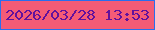 文字の大きさ：2、枠の色：296eee、背景の色：f45b76、文字の色：62119c 無料ブログパーツのブログ時計