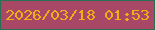 文字の大きさ：5、枠の色：297053、背景の色：a84866、文字の色：eeaf19 無料ブログパーツのブログ時計