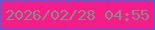 文字の大きさ：4、枠の色：2970f0、背景の色：f61c8a、文字の色：868c88 無料ブログパーツのブログ時計