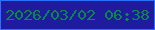 文字の大きさ：5、枠の色：2971fe、背景の色：1e1b9f、文字の色：0a8946 無料ブログパーツのブログ時計