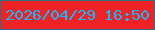 文字の大きさ：1、枠の色：297284、背景の色：ef2325、文字の色：0fbbfe 無料ブログパーツのブログ時計