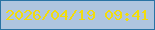 文字の大きさ：2、枠の色：2973a4、背景の色：afc5df、文字の色：f2dc0c 無料ブログパーツのブログ時計