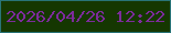 文字の大きさ：4、枠の色：297477、背景の色：153701、文字の色：7d2b9b 無料ブログパーツのブログ時計