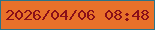 文字の大きさ：5、枠の色：297489、背景の色：e8712a、文字の色：8a0f19 無料ブログパーツのブログ時計