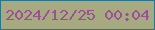文字の大きさ：4、枠の色：29758d、背景の色：a7aa80、文字の色：9a5097 無料ブログパーツのブログ時計