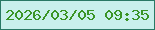 文字の大きさ：5、枠の色：297965、背景の色：c9f0ec、文字の色：3a9425 無料ブログパーツのブログ時計