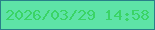 文字の大きさ：4、枠の色：297f89、背景の色：5ee3a7、文字の色：3ad466 無料ブログパーツのブログ時計