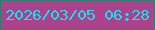 文字の大きさ：1、枠の色：298270、背景の色：ab428b、文字の色：0de5f0 無料ブログパーツのブログ時計
