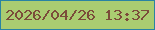 文字の大きさ：2、枠の色：2983a3、背景の色：aacc71、文字の色：7b4c3a 無料ブログパーツのブログ時計