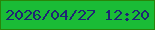 文字の大きさ：5、枠の色：29850a、背景の色：1abc36、文字の色：1e2574 無料ブログパーツのブログ時計
