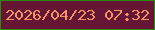 文字の大きさ：4、枠の色：298b0e、背景の色：641634、文字の色：f39262 無料ブログパーツのブログ時計