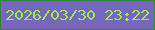 文字の大きさ：4、枠の色：298b2a、背景の色：7368bc、文字の色：9bea48 無料ブログパーツのブログ時計