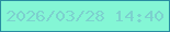文字の大きさ：2、枠の色：298ca1、背景の色：84f6d5、文字の色：7cd1ce 無料ブログパーツのブログ時計