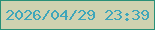 文字の大きさ：2、枠の色：299077、背景の色：cfd2b0、文字の色：3ea6ba 無料ブログパーツのブログ時計