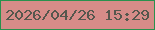 文字の大きさ：2、枠の色：29914d、背景の色：d68c88、文字の色：55574d 無料ブログパーツのブログ時計