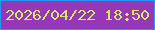 文字の大きさ：4、枠の色：2991fd、背景の色：9636b9、文字の色：d3e86a 無料ブログパーツのブログ時計