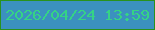 文字の大きさ：5、枠の色：29921d、背景の色：3b91bf、文字の色：35d385 無料ブログパーツのブログ時計