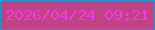文字の大きさ：4、枠の色：2993cf、背景の色：bf4385、文字の色：f639e3 無料ブログパーツのブログ時計