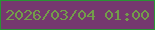 文字の大きさ：5、枠の色：299435、背景の色：75386f、文字の色：739d4a 無料ブログパーツのブログ時計
